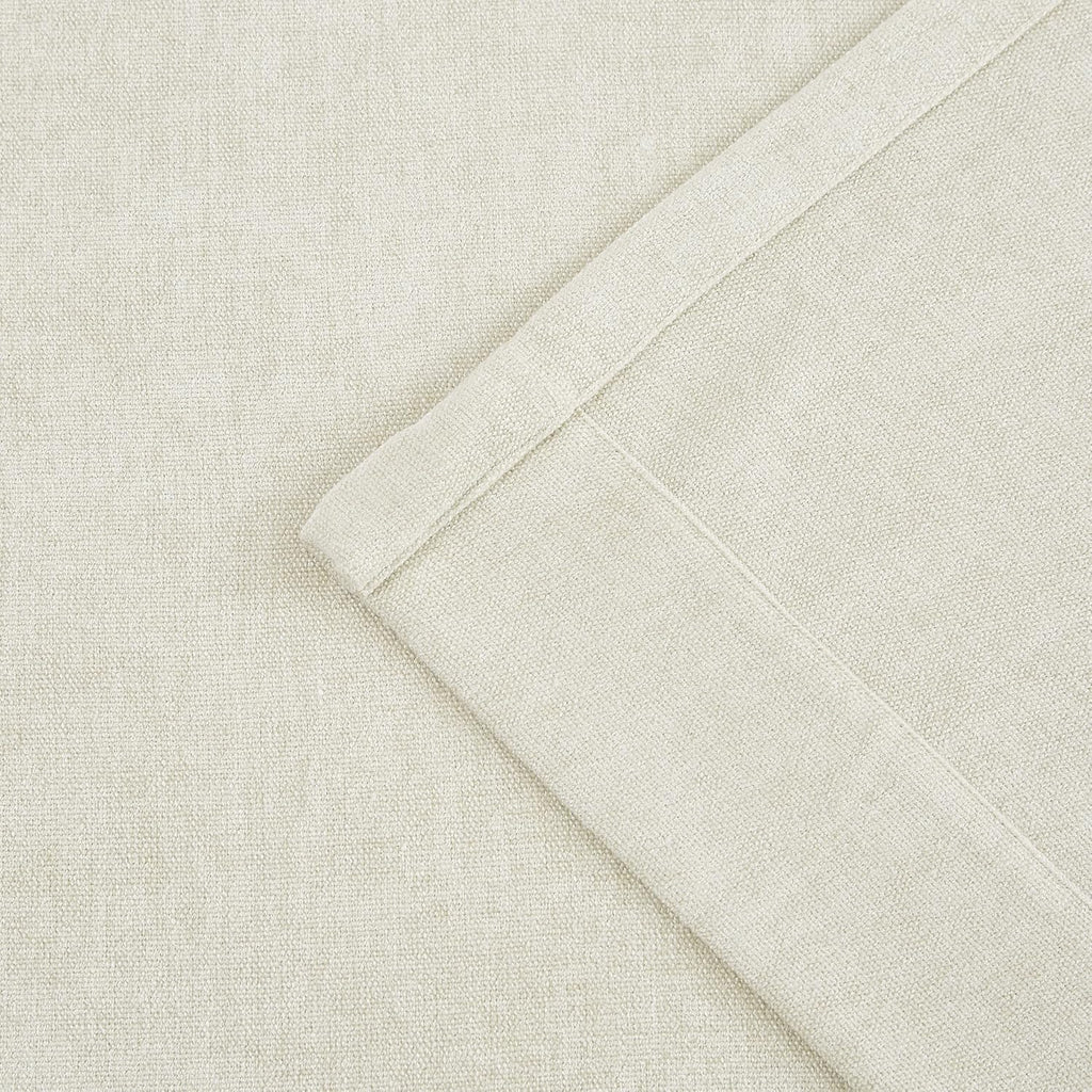 Ivory Beige Pinch Pleated Curtains Velvet Chenille Light Filtering Window Curtains 84 inches for Living Room Bedroom