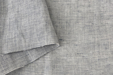 100% Linen Fabric - Yarn Dyed Chambray, Pre-Washed, Lightweight Crisp & Cool Handfeel, 52-54" Wide - (Dusty Blue