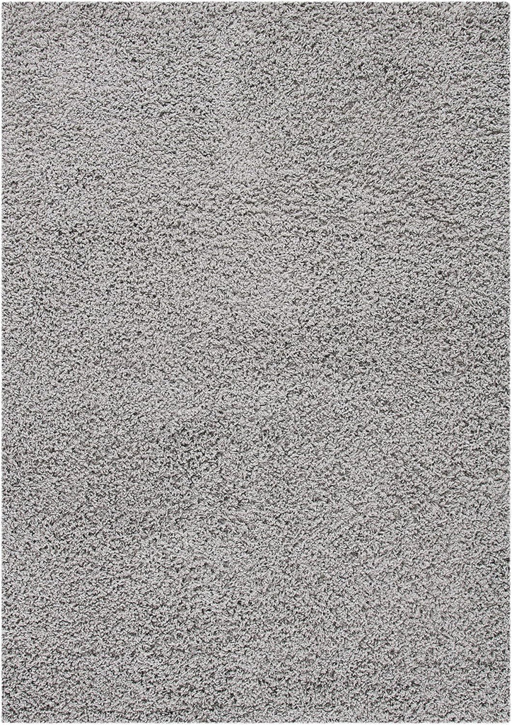 Venus Shag Collection Area Rug - 5'3" x 7'6", Light Grey, Solid Design, Non-Shedding & Easy Care, 1.8-inch Thick