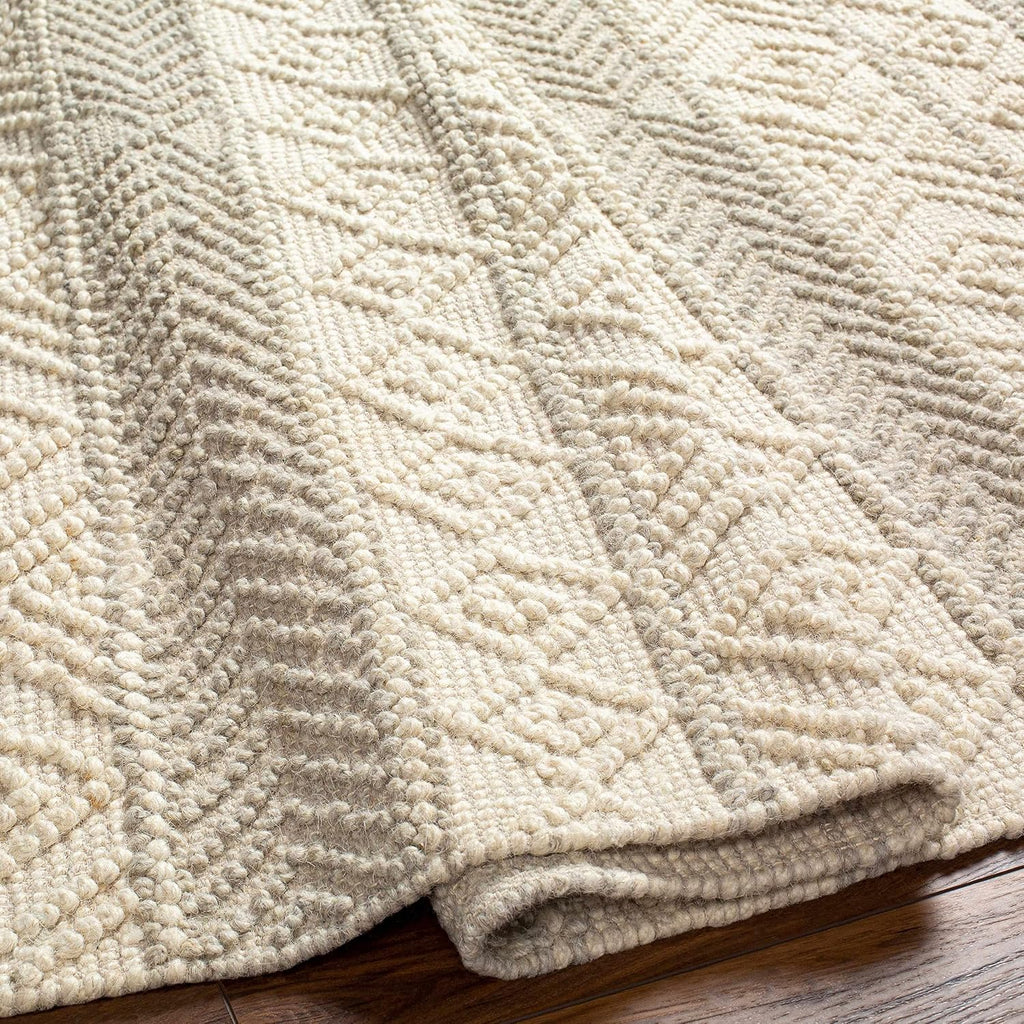 Ummi Wool Hallway, Kitchen Runner Rug - Geometric Striped Diamond Border - Traditional Transitional Scandinavian