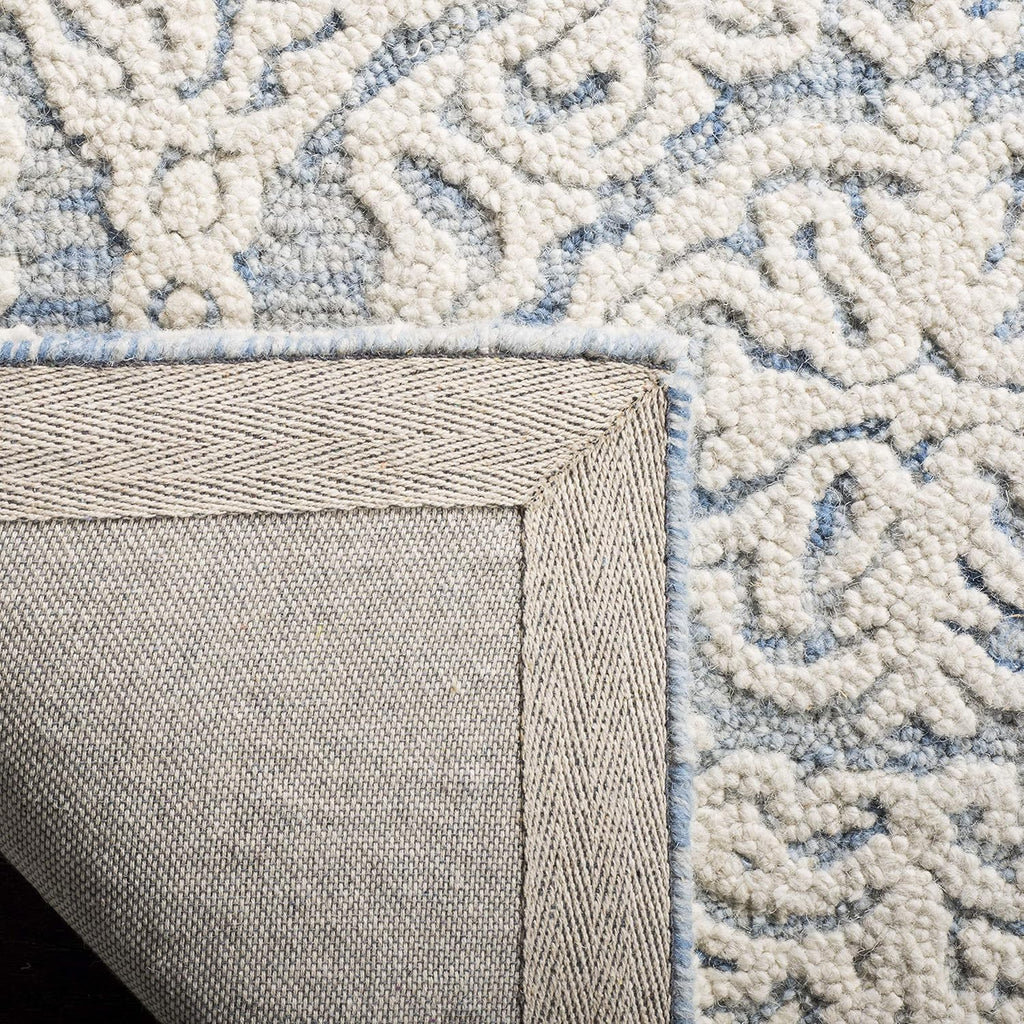 Blossom Area Rug - 10' x 14', Blue & Ivory, Handmade Wool