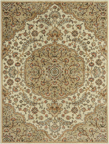 Dynamix Royalty Medallion Traditional Area Rug, Beige/Ivory, 5'2"x7'2"
