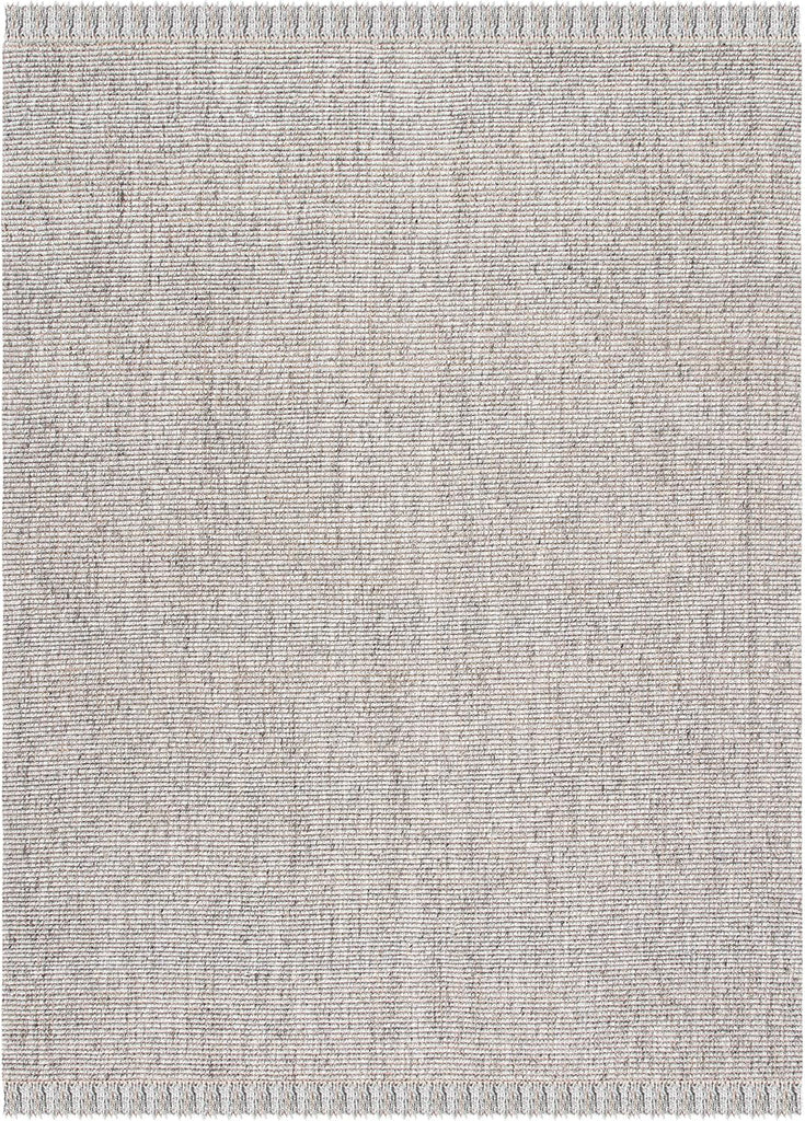 Area Rug - Natural Fiber Collection - Large - Grey & Natural, Handmade Woven Jute, Fringe Detail, Ideal, Dining