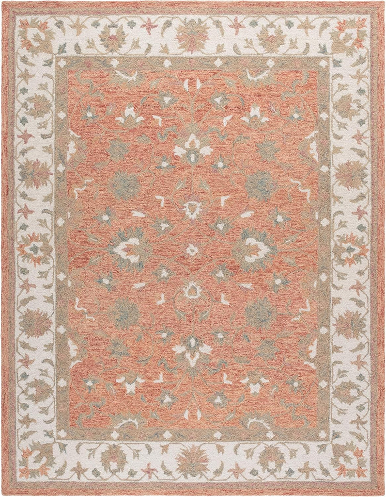 Area Rug 9x12 - Heritage - Large - Rust & Ivory, Handmade Wool