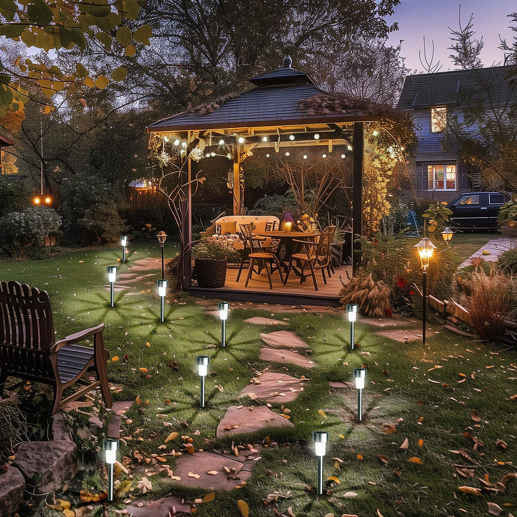 Outdoor Waterproof Solar Pathway Lights, 20 Pack Cold White