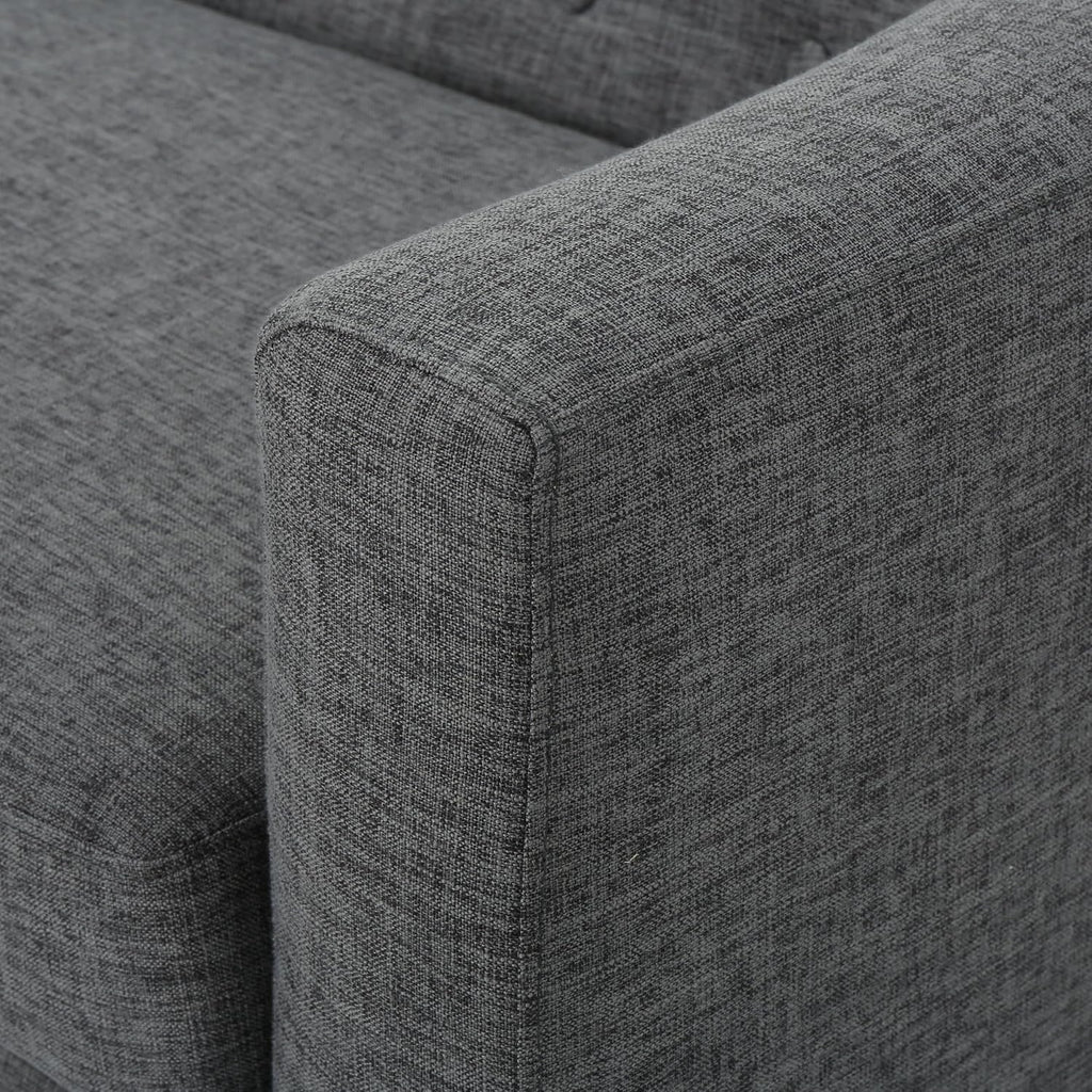Bridie Mid-Century Modern Loveseat, Grey Fabric