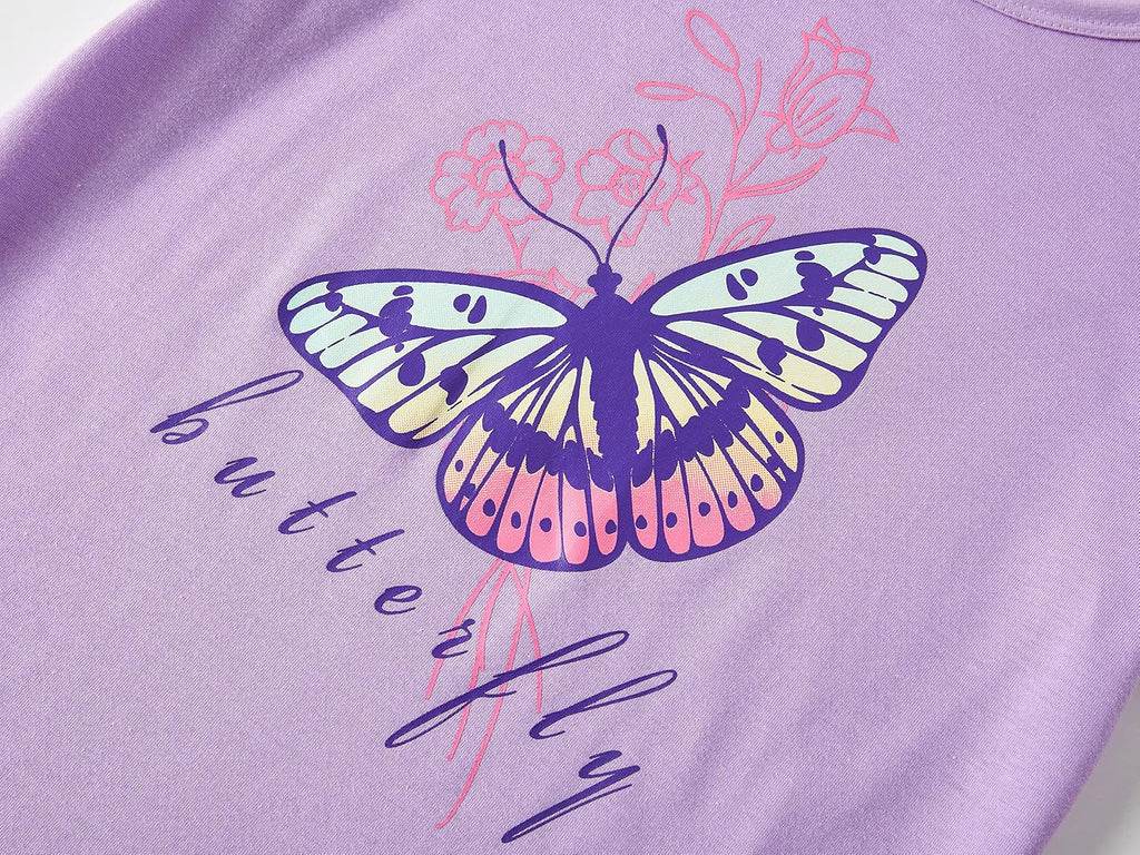 Girls' Short Sleeve Cupcake/Butterfly Pajamas