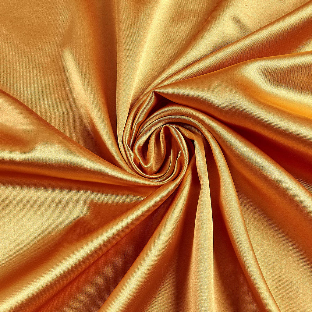 Stretch Charmeuse Satin Sungold, Fabric by the Yard