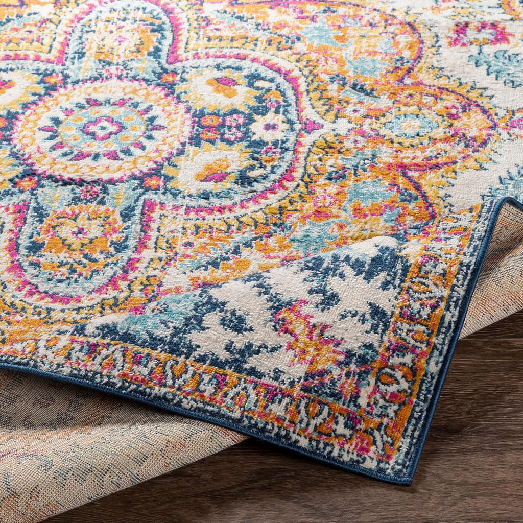 Nyburg Vintage Medallion Area Rug,Burnt Orange/Medium Gray