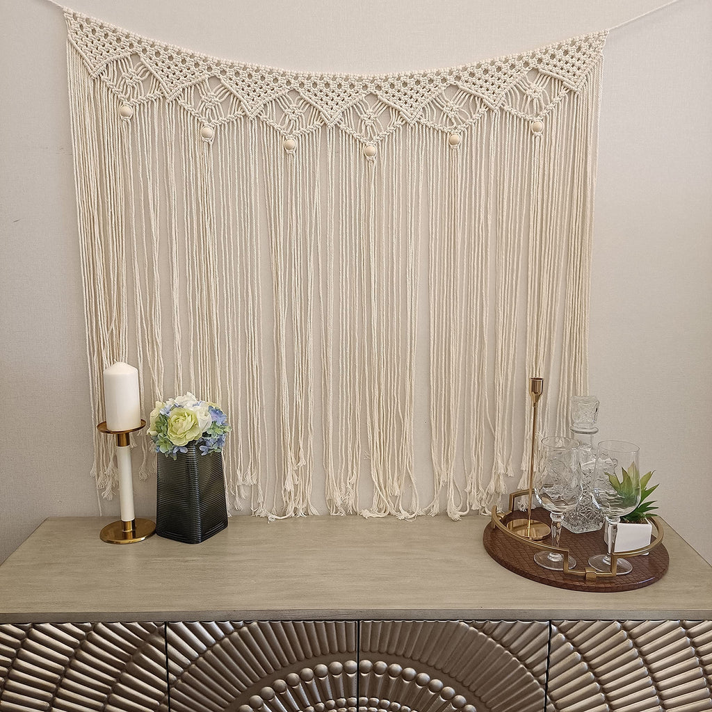 Macrame Wall Hanging, Hanging Wall Tapestry Large Bohemian Wall Decoration Macrame Curtain fringe Backdrop Wall Decor