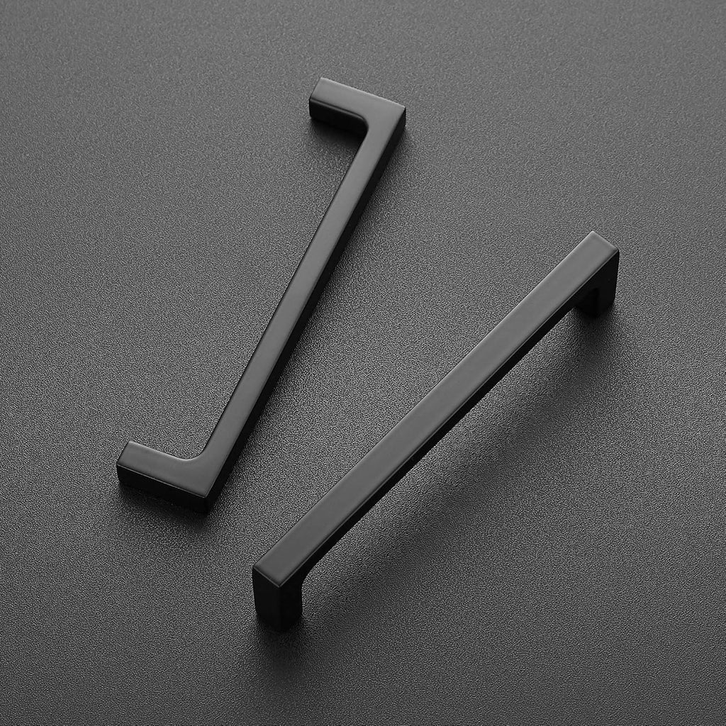30 Pack Solid 5 Inch Kitchen Square Cabinet Handles Matte Black Pulls Drawer Pulls Kitchen Cabinet Hardware Flat Black