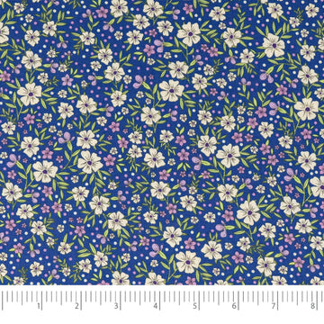 Fabrics, 100% Cotton Print, 44 Inch Wide, Quilt and Craft Fabric for Sewing, Purple Packed Floral, Cut by the Yard