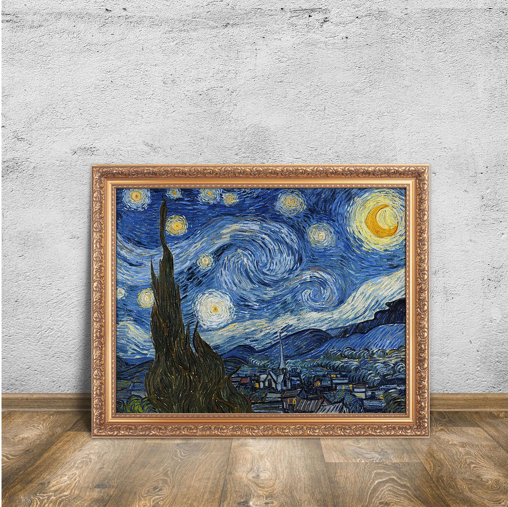 Starry Night by Vincent Van Gogh, Gold-Framed Art