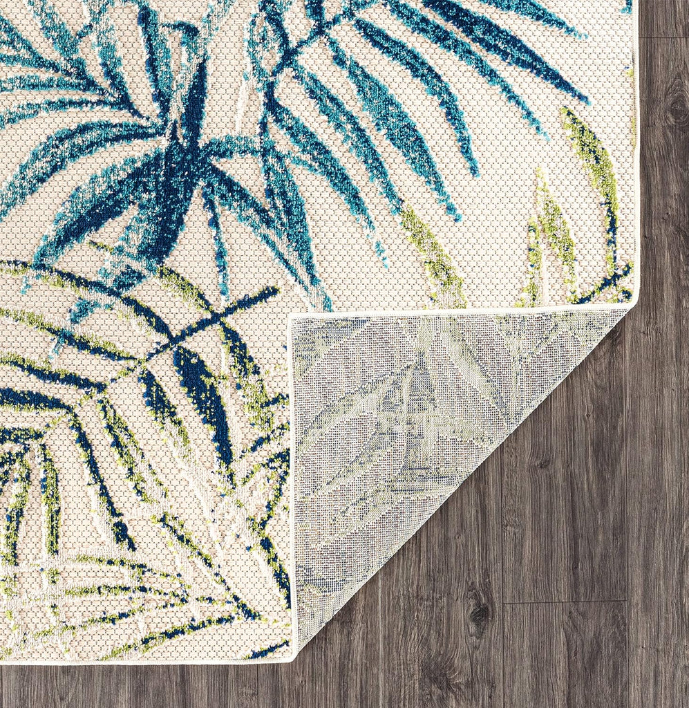 Palm Bahama Indoor/Outdoor Floral Patio Runner Rug Multi