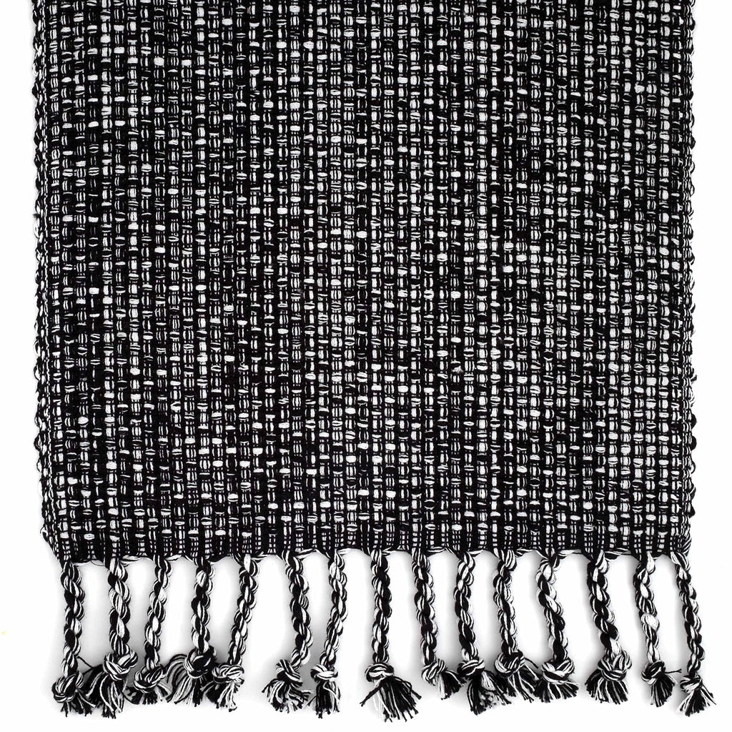 100% Cotton Table Runner Tables Rectangle Two Tone Woven Fabric 72" x 13" Soft Durable Table Runner, Black(Pack of 1)