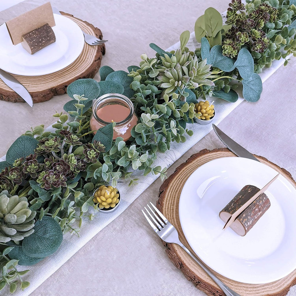 8.3' Long Faux Eucalyptus Greenery Garland - Silver Dollar Eucalyptus for Wedding Arch, Swag, Backdrop, Doorways