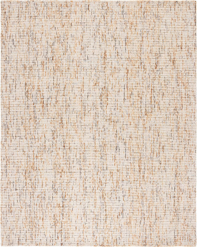 Abstract Area Rug - 8' x 10', Gold & Blue, Handmade Wool
