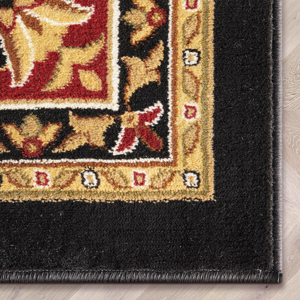 Barclay Collection Medallion Kashan Black Area Rug - and Dining Room