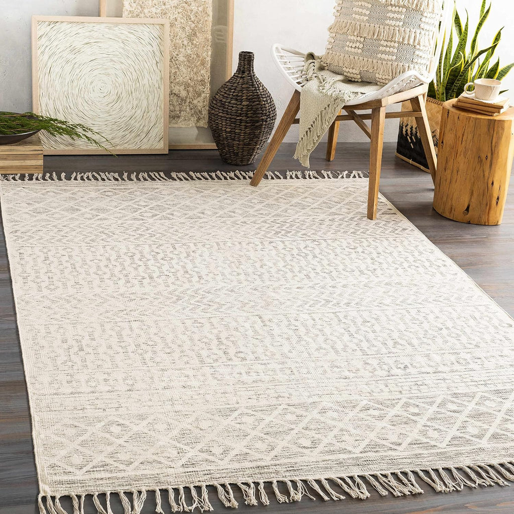 Valyermo Hallway, Kitchen Runner Rug - Geometric Diamond Striped Chevron Trellis - Bohemian Transitional Boho