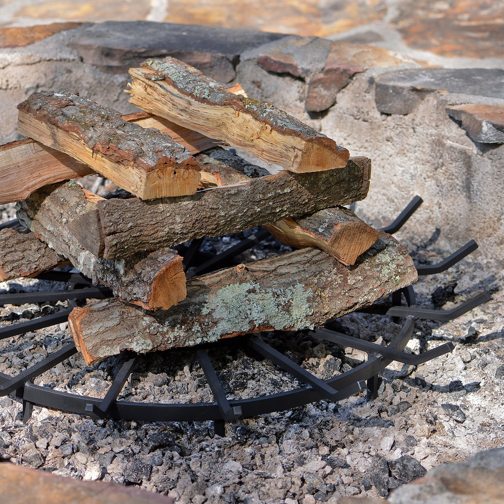 Wagon Wheel Firewood Grate for Fire Pit - Made in the USA (36 Inch)