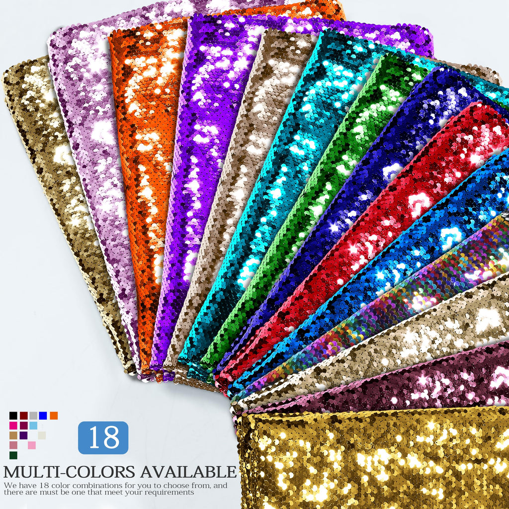 Flip Sequin Fabric by The Yard, Half Yard, Turquoise + Purple