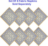 Rectangle Fabric Tablecloth, 60 x 84 Inch, Allure Yellow and Blue Floral Bordered Print, Indoor Outd