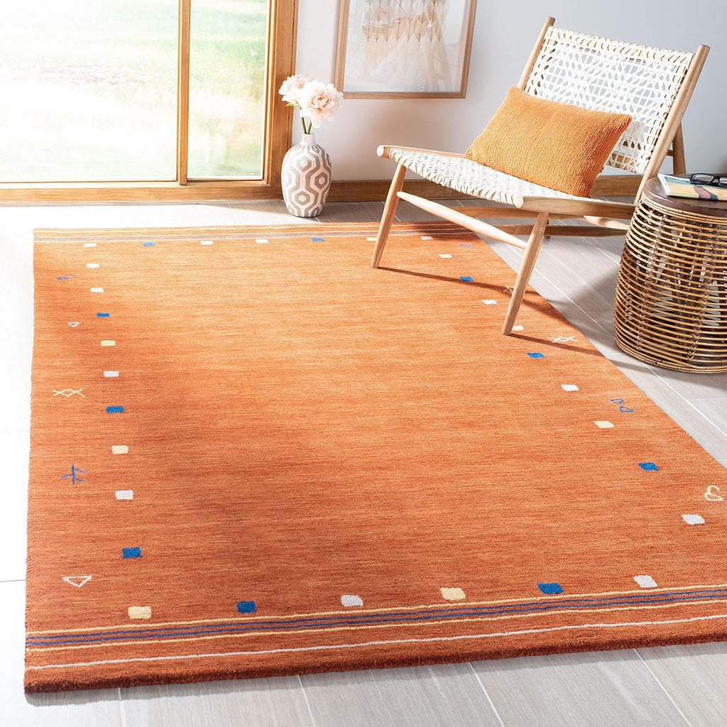 Area Rug 8x10 - Himalaya - Large - Rust, Handmade Wool
