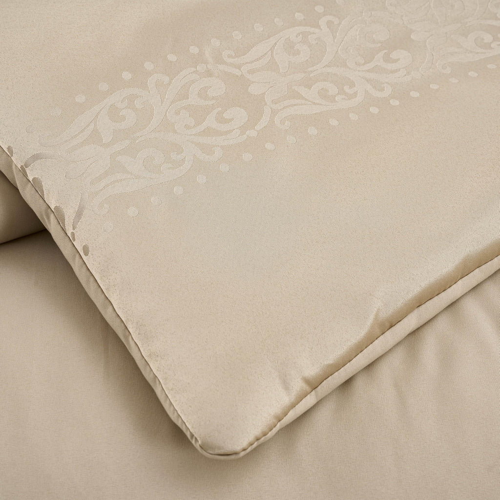 Royale 7-Piece Jacquard Floral Comforter Set, Champagne