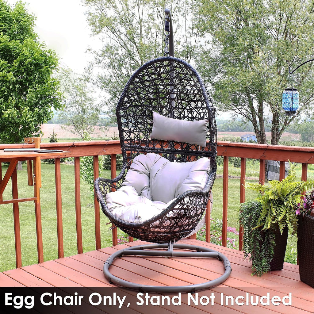 Cordelia Egg Chair with Cushions -Resin Wicker Hanging Chair with 265-Pound Weight Capacity - Hanging Swing Includes