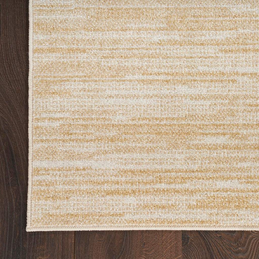 Essentials Ivory Gold 2' x 6' Area Rug - Easy Clean, Non Shedding, Bed Room, Living Room, Dining Room, Kitchen
