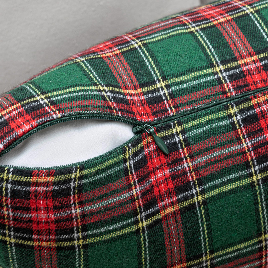 Christmas Scottish Plaid Throw Pillow Covers 20x20 Red Green