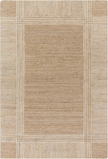 Vlora Wool Living Room, Bedroom Area Rug - Border Striped Plain - Traditional Transitional Modern Minimalist