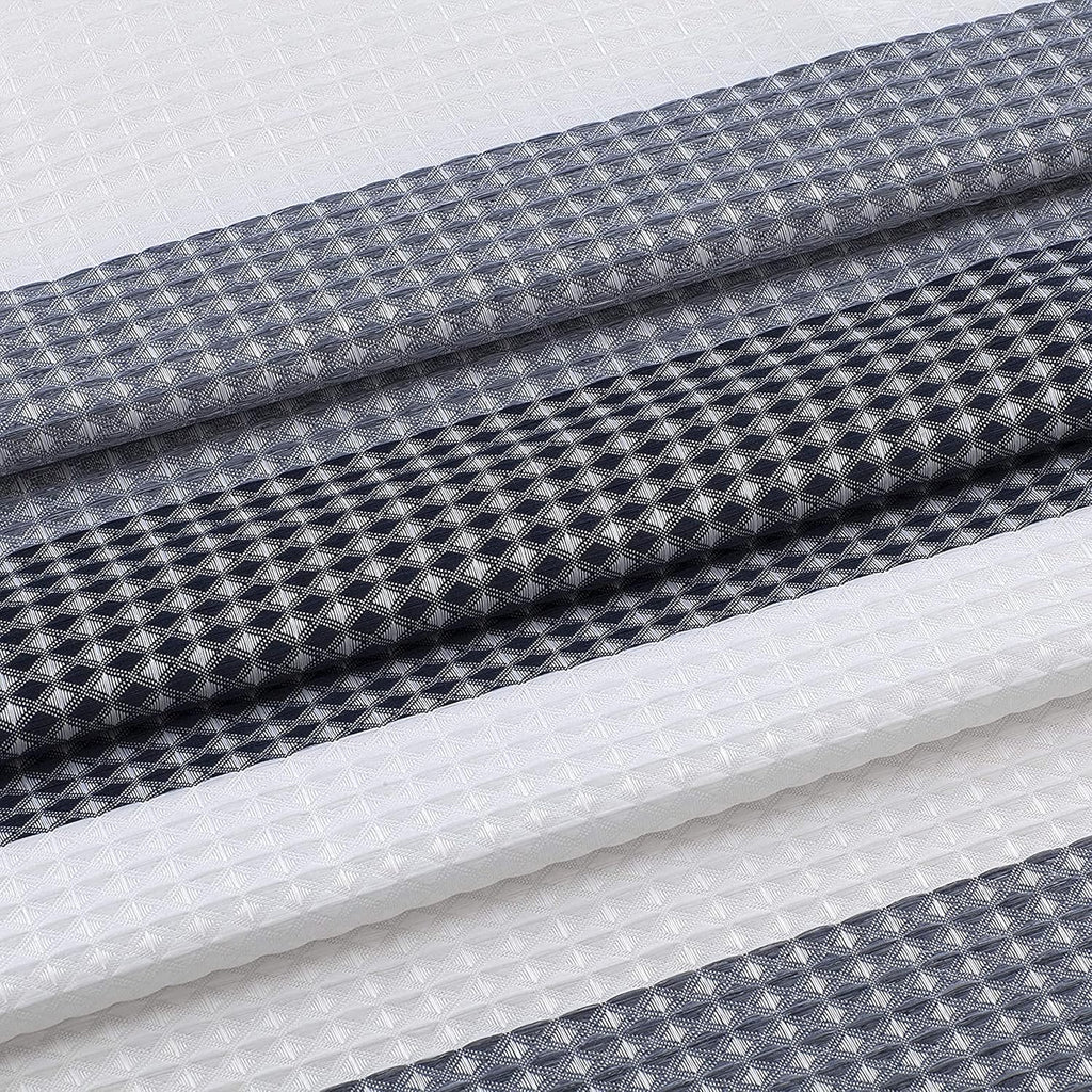 Waffle Weave Waterproof Shower Curtains, Navy 70" x 72", Bath Curtains, Shower Curtain Waterproof Fabric with 12