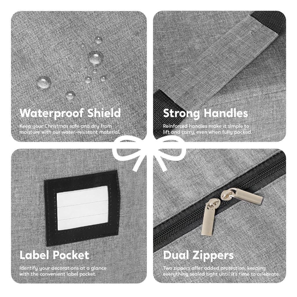 Christmas Tree Storage Bag - for 9 ft Artificial Disassembled Holiday Tree - Heavy Duty 900D Oxford Fabric Waterproof