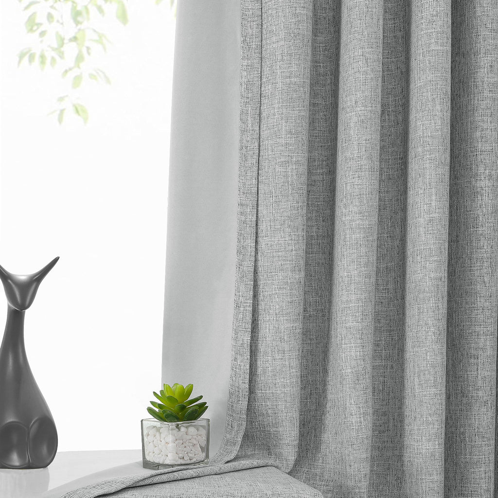 Grey Pinch Pleat Blackout Curtain Panel with Hook, 40"x108"x2