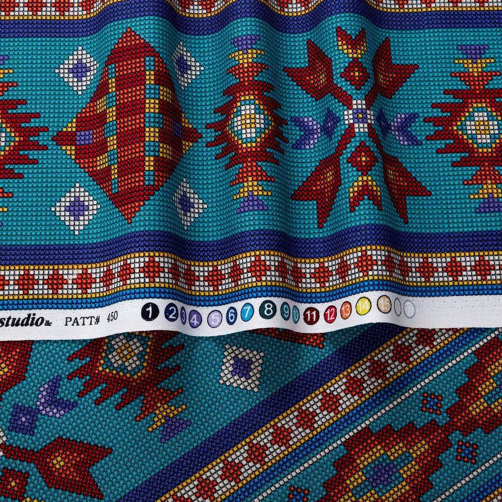 Tucson Beaded Stripe Turquoise, Fabric by the Yard