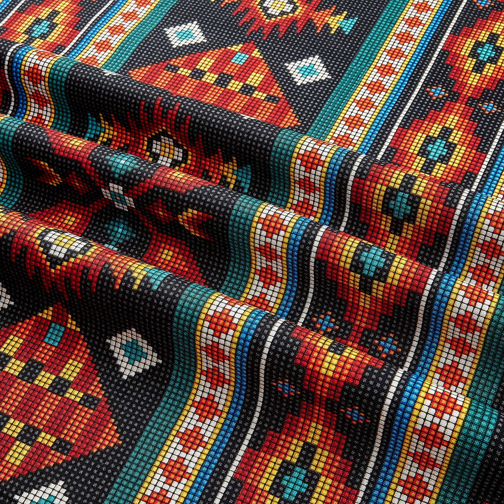 Tucson Beaded Stripe Black, Fabric by the Yard