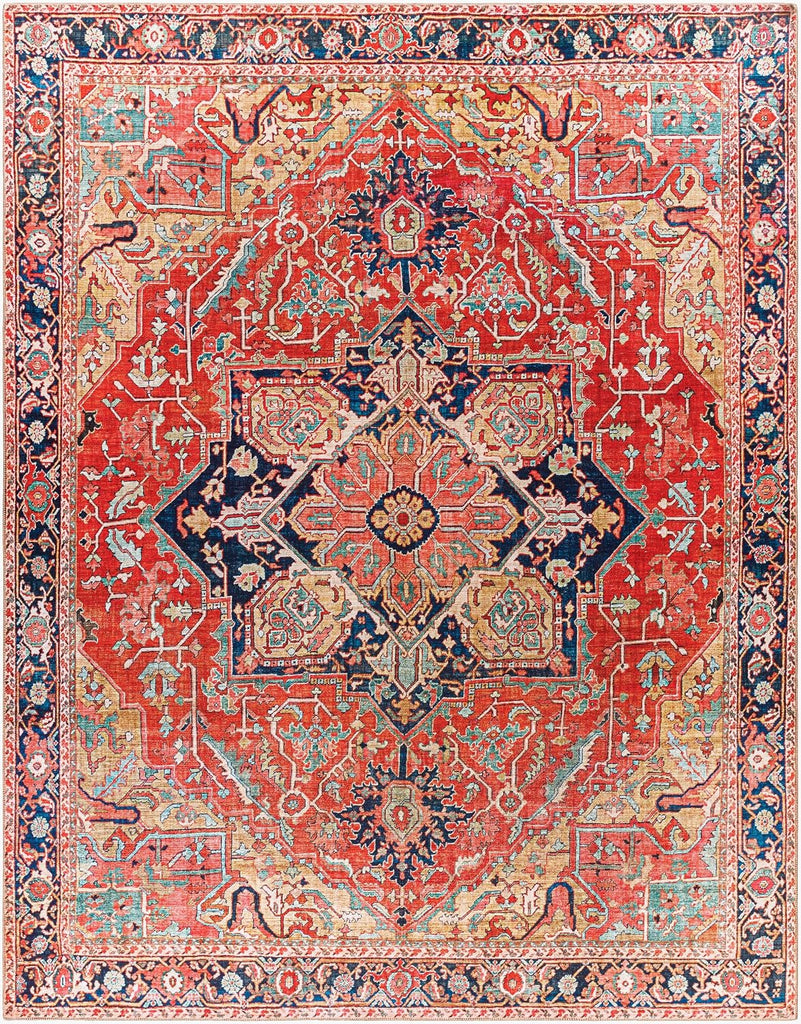 Alfons Medallion Oriental Area Rug,7'6" x 9'6",Red/Gold