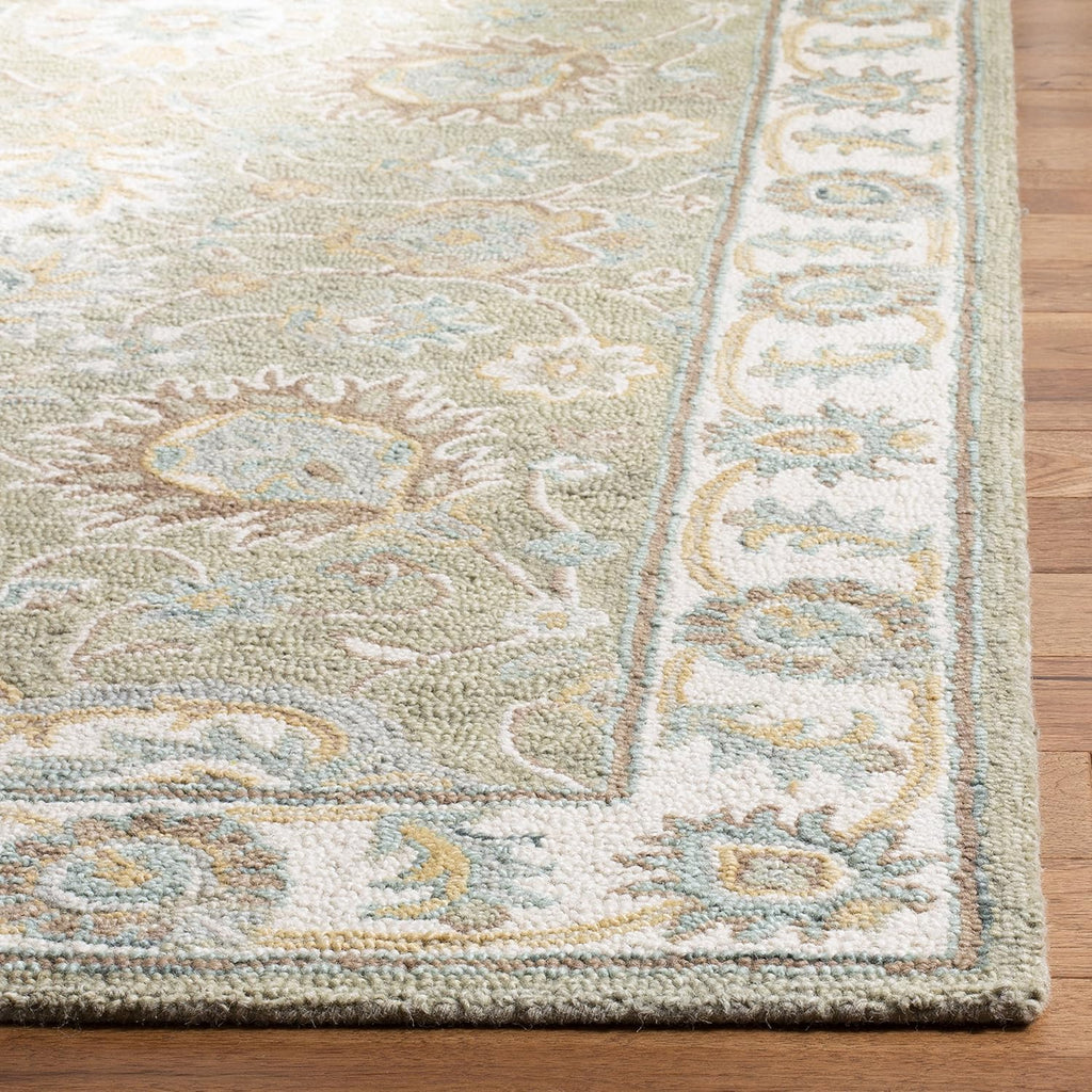 Blossom 8' x 10' Sage / Ivory Handmade Premium Wool Area Rug