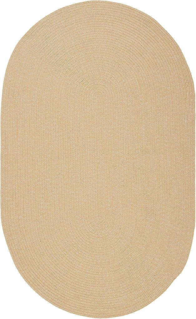 Braided Indoor/Outdoor Washable Oval Rug 4'x6', Beige BRD315D