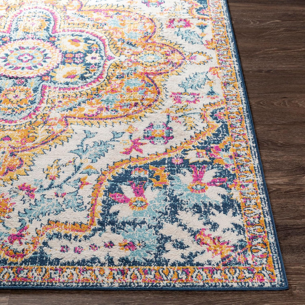 Nyburg Vintage Medallion Area Rug,Burnt Orange/Medium Gray