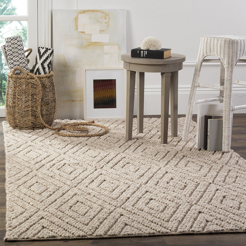 Natura Area Rug - 10' x 14', Beige, Handmade Wool