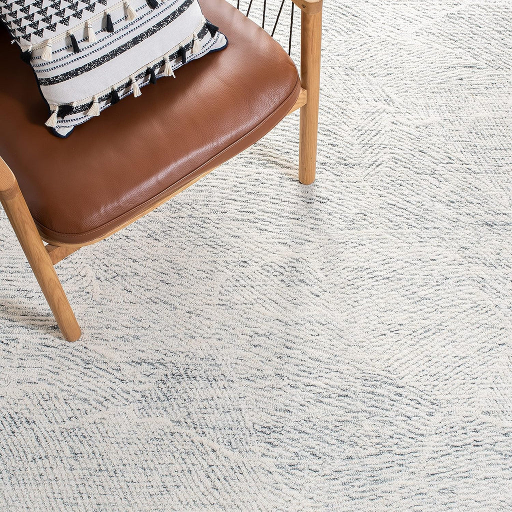 Metro Area Rug - 9' x 12', Dark Grey & Ivory, Handmade Wool