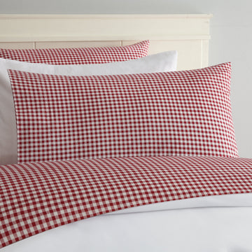 Gingham Cotton Sheet Set (Full, Red)
