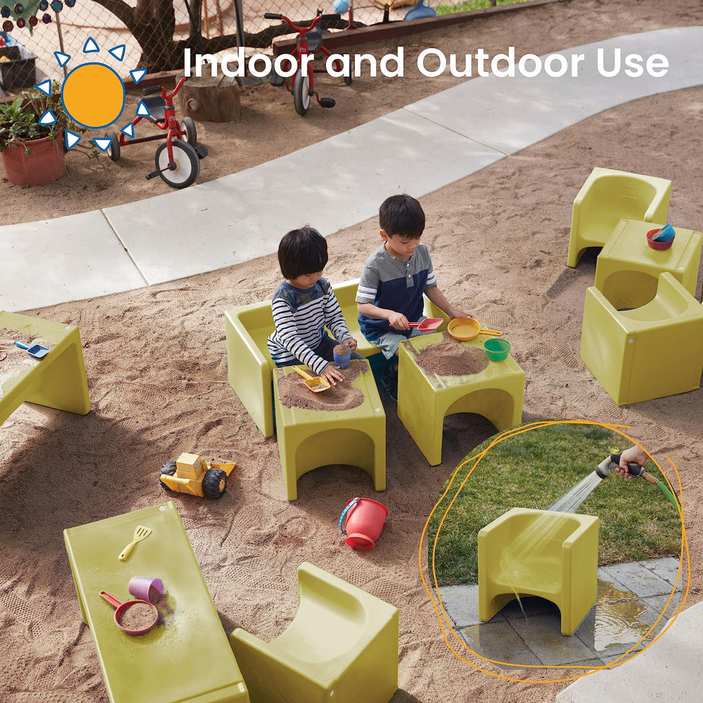 Tri-Me 3-In-1 Cube Chair, Kids Furniture, Fern Green