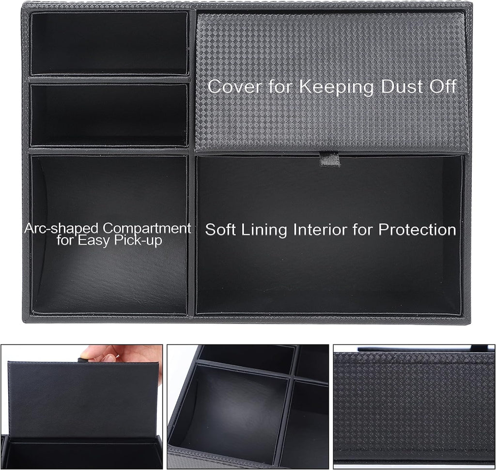 Men's Valet Tray, 5 Compartments, Black