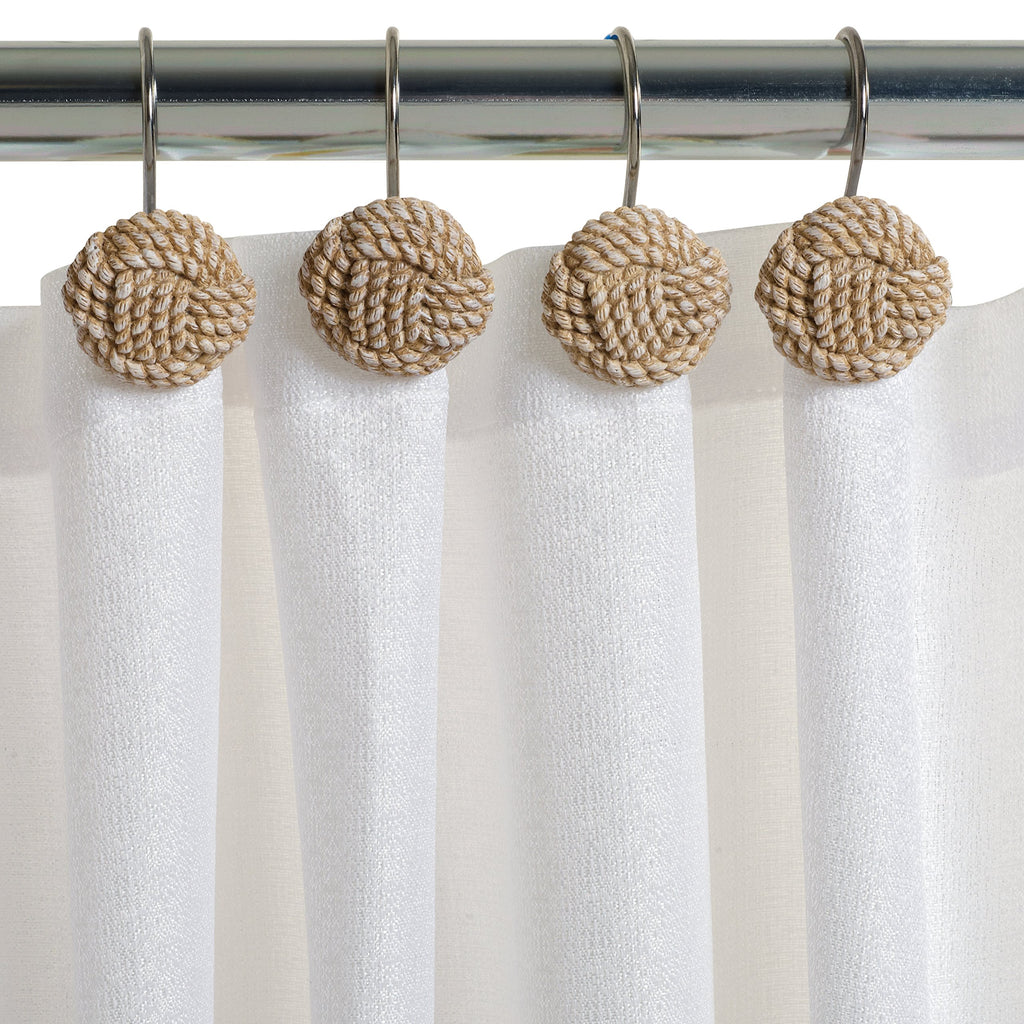 Shower Curtain Hooks Seaside Serenity Bath Accessories, Off-White