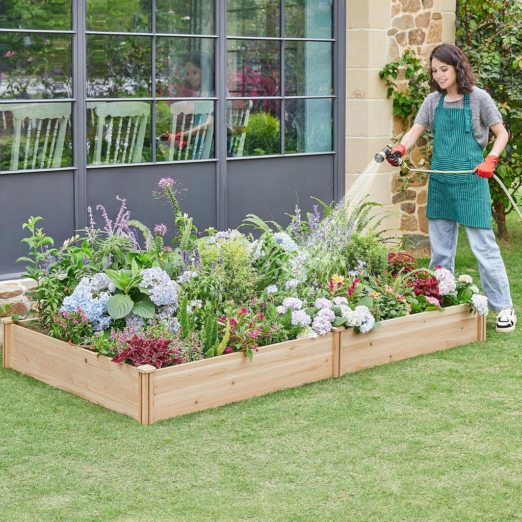 Wooden Raised Garden Bed Outdoor Planter Box, Wood | Made of fir wood, this raised planter provides simple setup