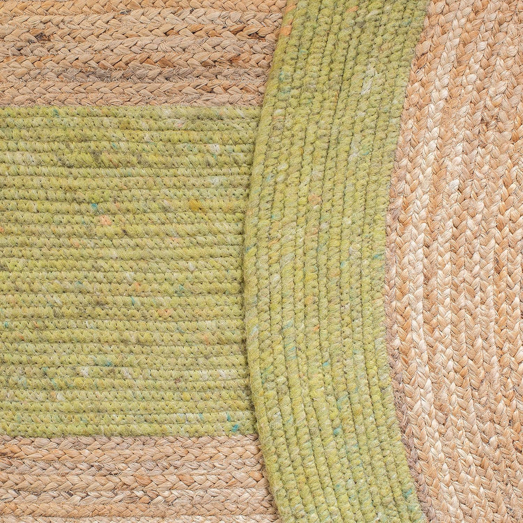 Braided Oval Rug, Wool Green & Brown BRD910Y