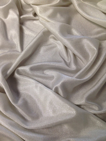 Shiny Sparkle Foil on Stretch Soft Lightweight Knit Jersey Polyester Spandex Fabric by The Yard (Silver/Ivory)
